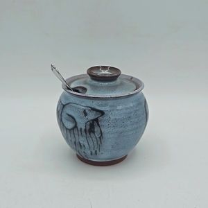 Vintage handmade pottery sugar bowl